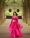 Gauhar By Sayuri Gerogette Embridery Indo Western Lehenga